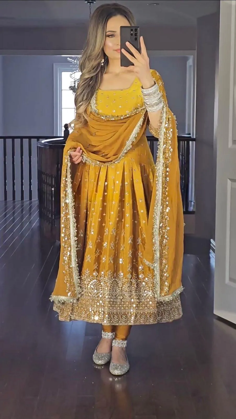 2 Colors Graceful Georgette Embroidered Pakistani Suit Ensemble
