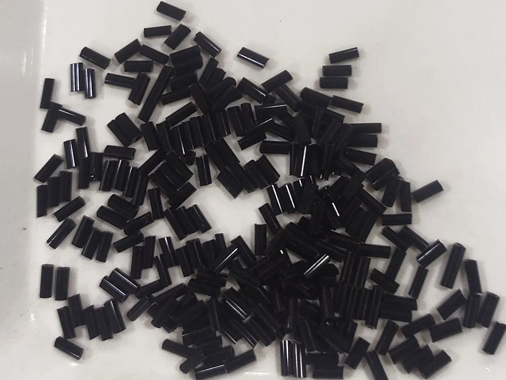 Black Opaque Bugle / Pipe Beads (Wholesale)