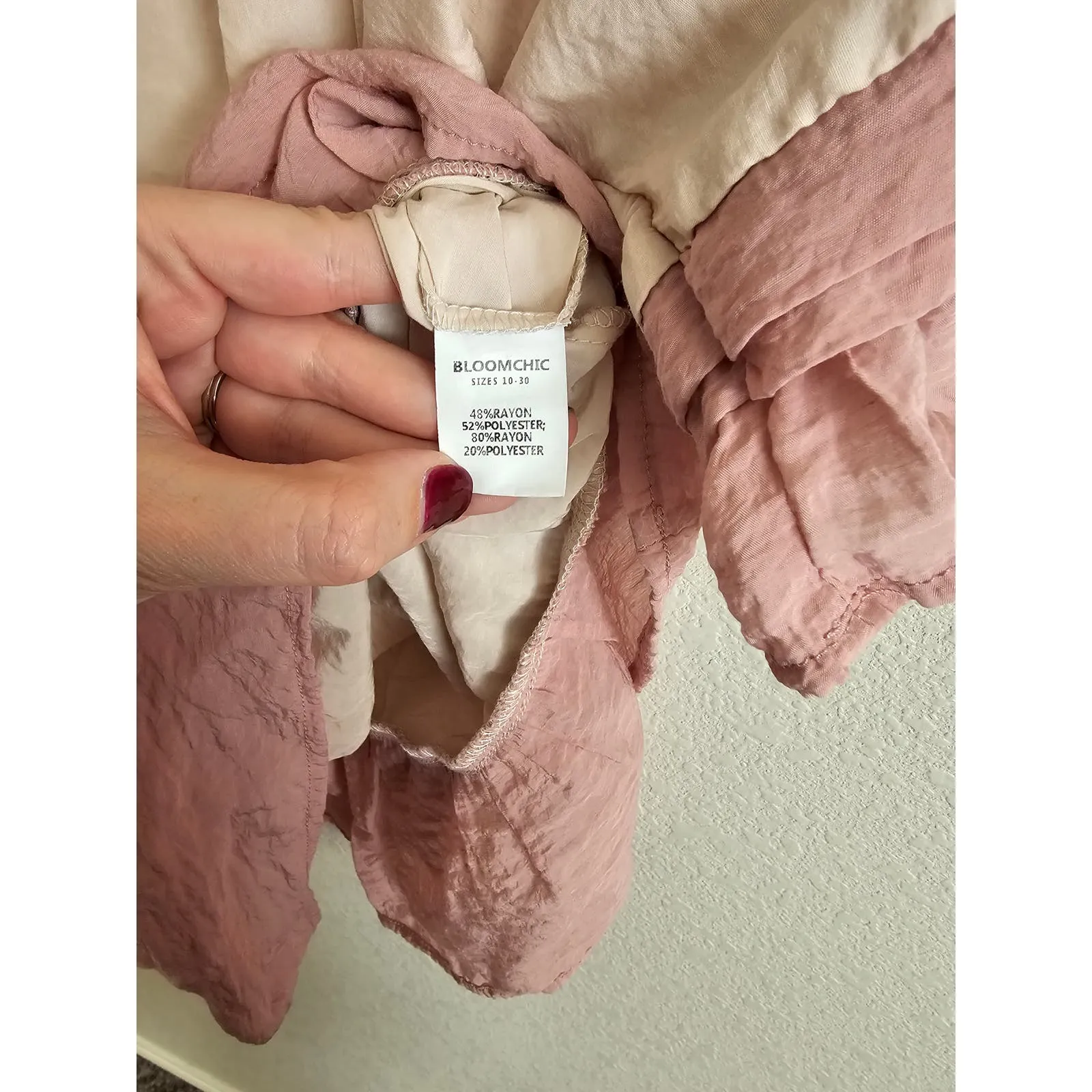 Bloomchic Womens Sz XL (14-16) Blush Pink Short Sleeve Blouse Bloom Chic