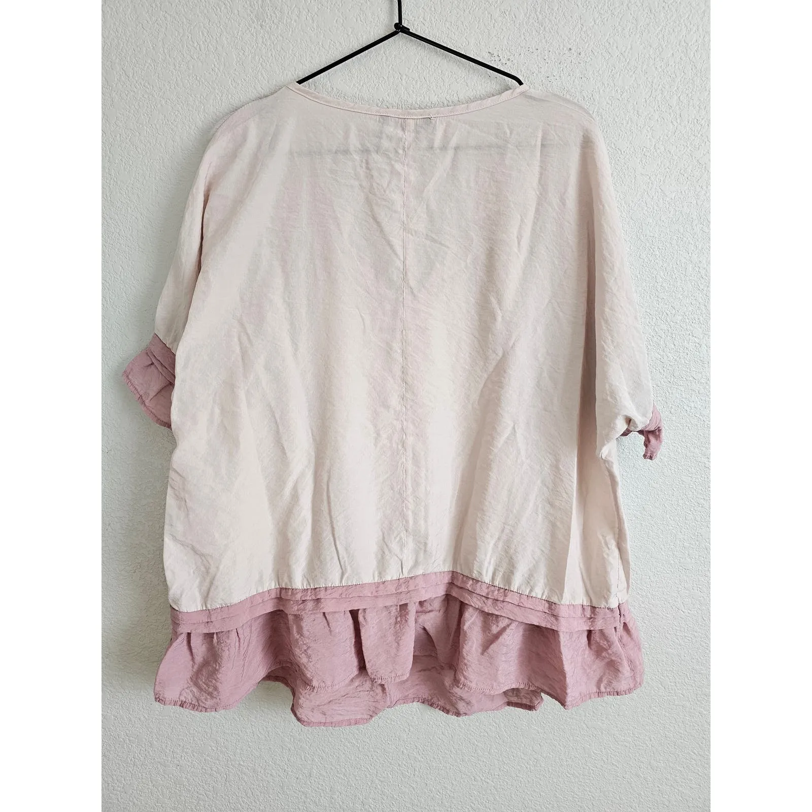 Bloomchic Womens Sz XL (14-16) Blush Pink Short Sleeve Blouse Bloom Chic