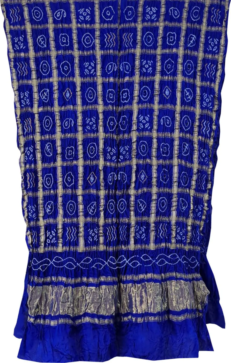 Blue Bandhani Gharchola Silk Dupatta: Exquisite Gajji Silk Design