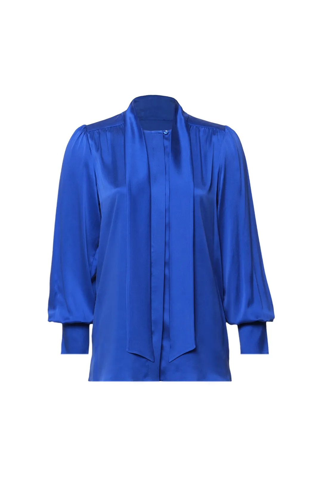 Blue Pure Silk Cecilia Women's Shirt