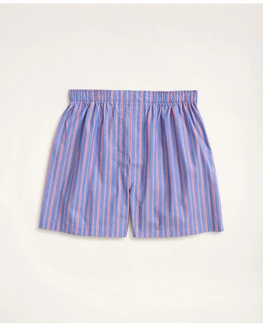 Brooks Brothers Men's Framed Alternating Stripe Boxers Blue