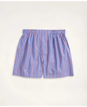 Brooks Brothers Men's Framed Alternating Stripe Boxers Blue