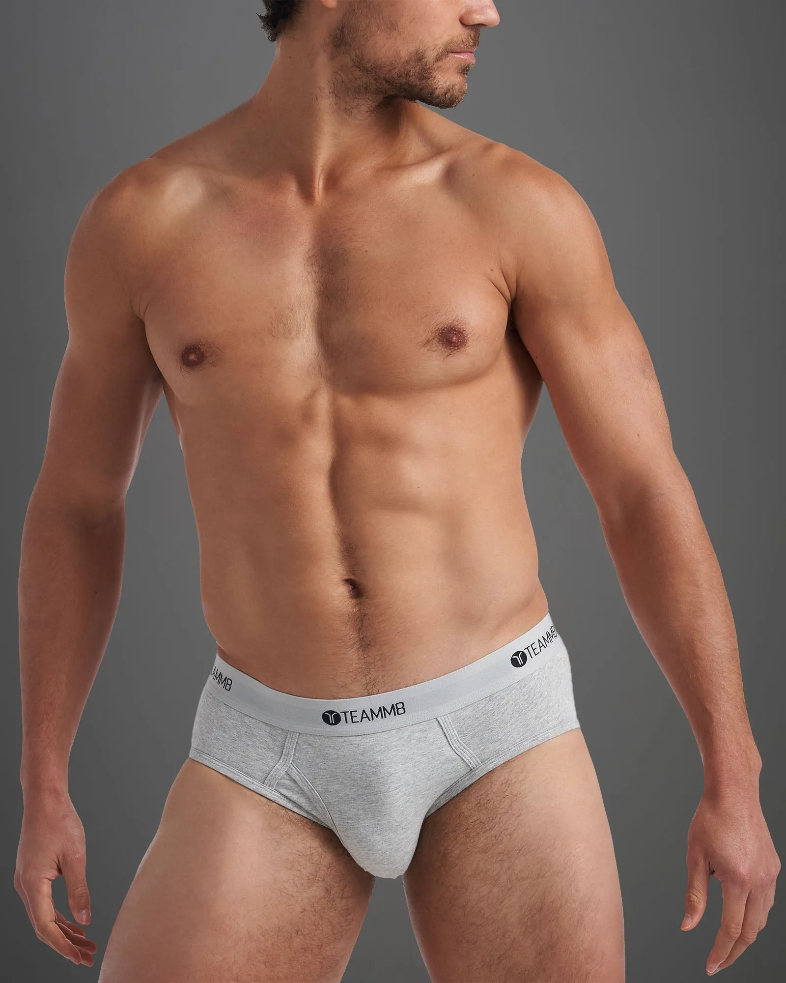 Classic Cotton Brief - Mid Grey Marle
