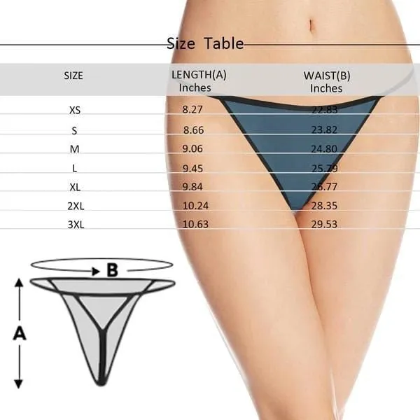 Custom Christmas Thongs Underwear Personalized Face Women's G-String Panties Gift for Girlfriend or Wife