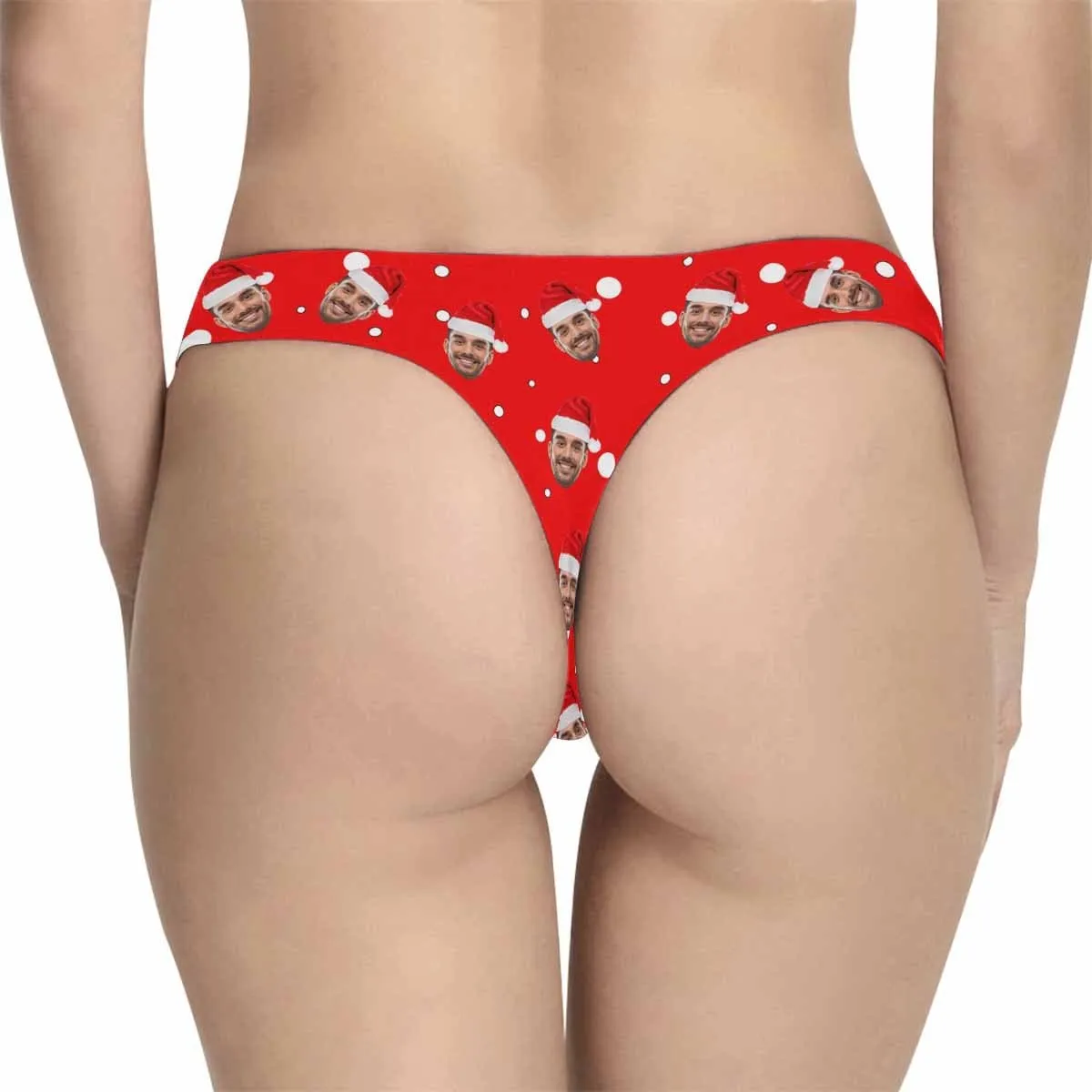 Custom Face Christmas White Dot Men's All-Over Print Boxer Briefs Create Your Own Underwear for Him