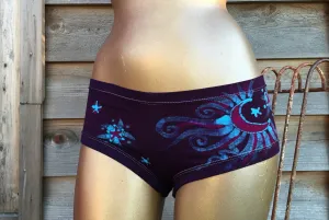 Deep Blue and Purple Moon Star Batik Boy Short Undies