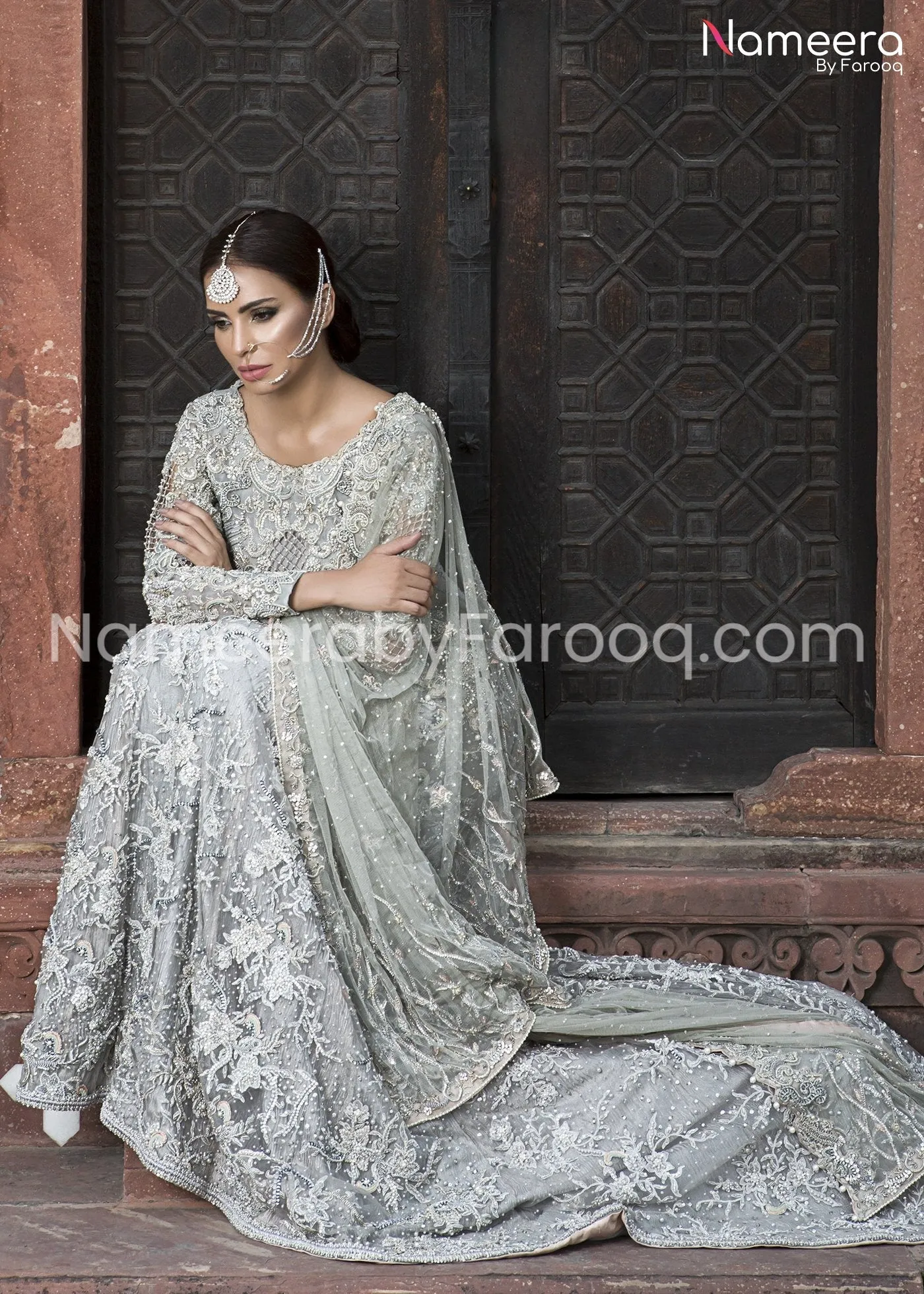 Designer Embroidered Pakistani Gowns Online #BN212