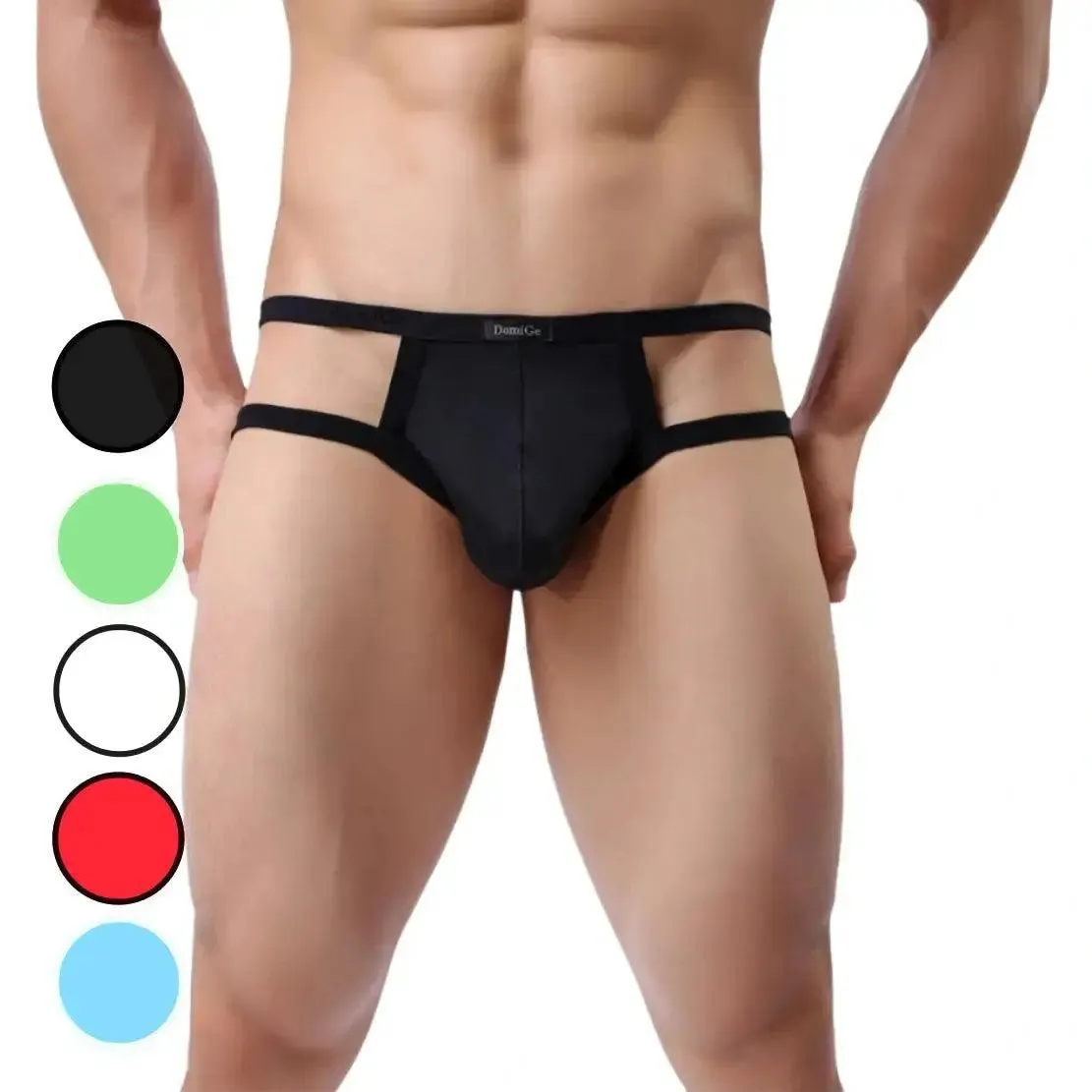 DomiGe Men's Jock Strap Enhanced Pouch Thongs for Men