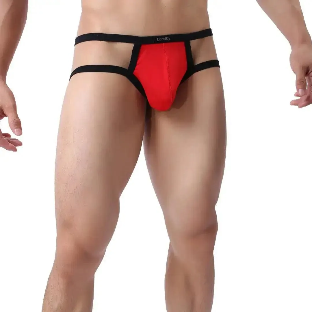 DomiGe Men's Jock Strap Enhanced Pouch Thongs for Men
