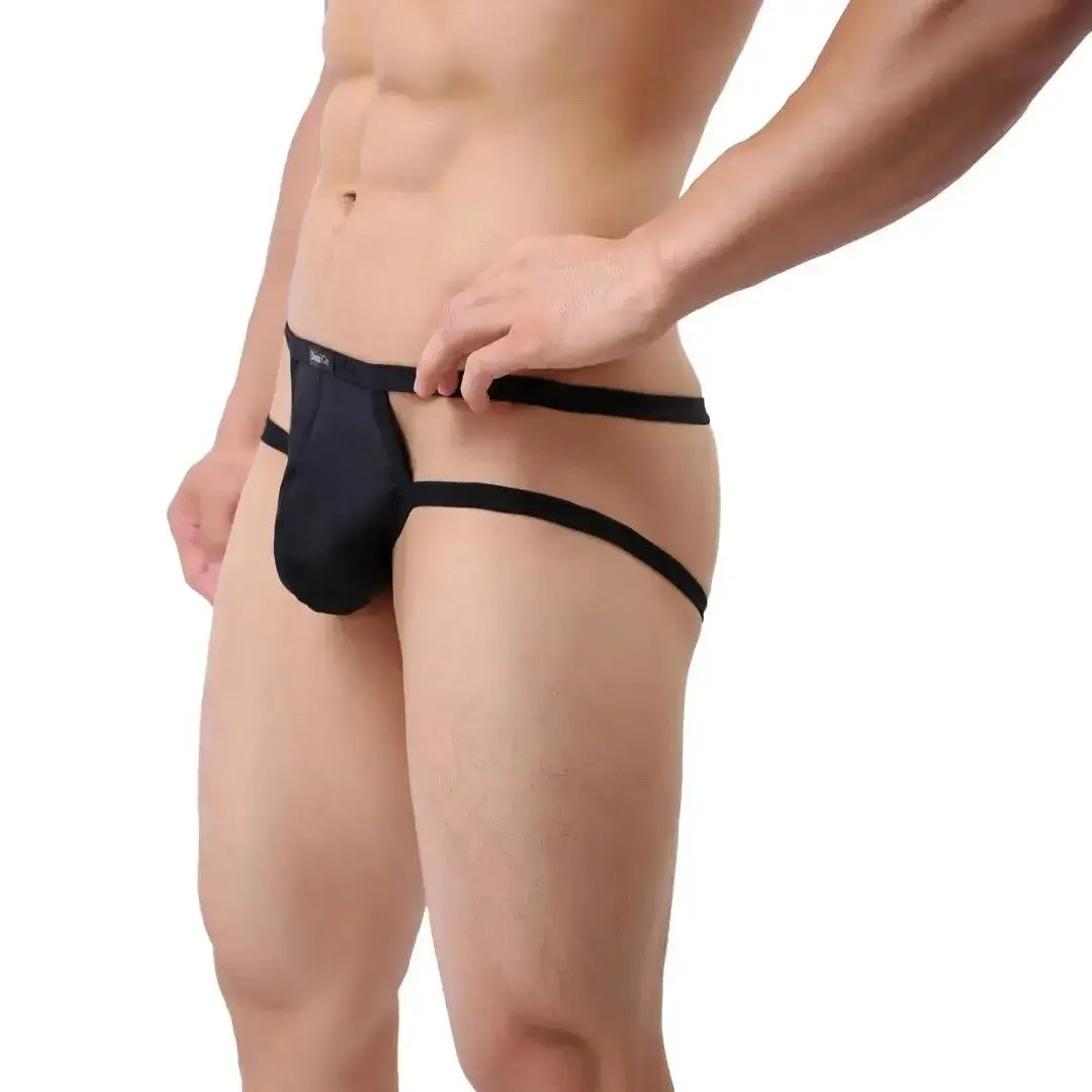 DomiGe Men's Jock Strap Enhanced Pouch Thongs for Men