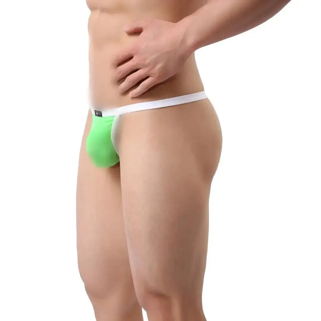 DomiGe Silk Men's Low-Rise Thong Male T-Back Sleek T-Back for Man