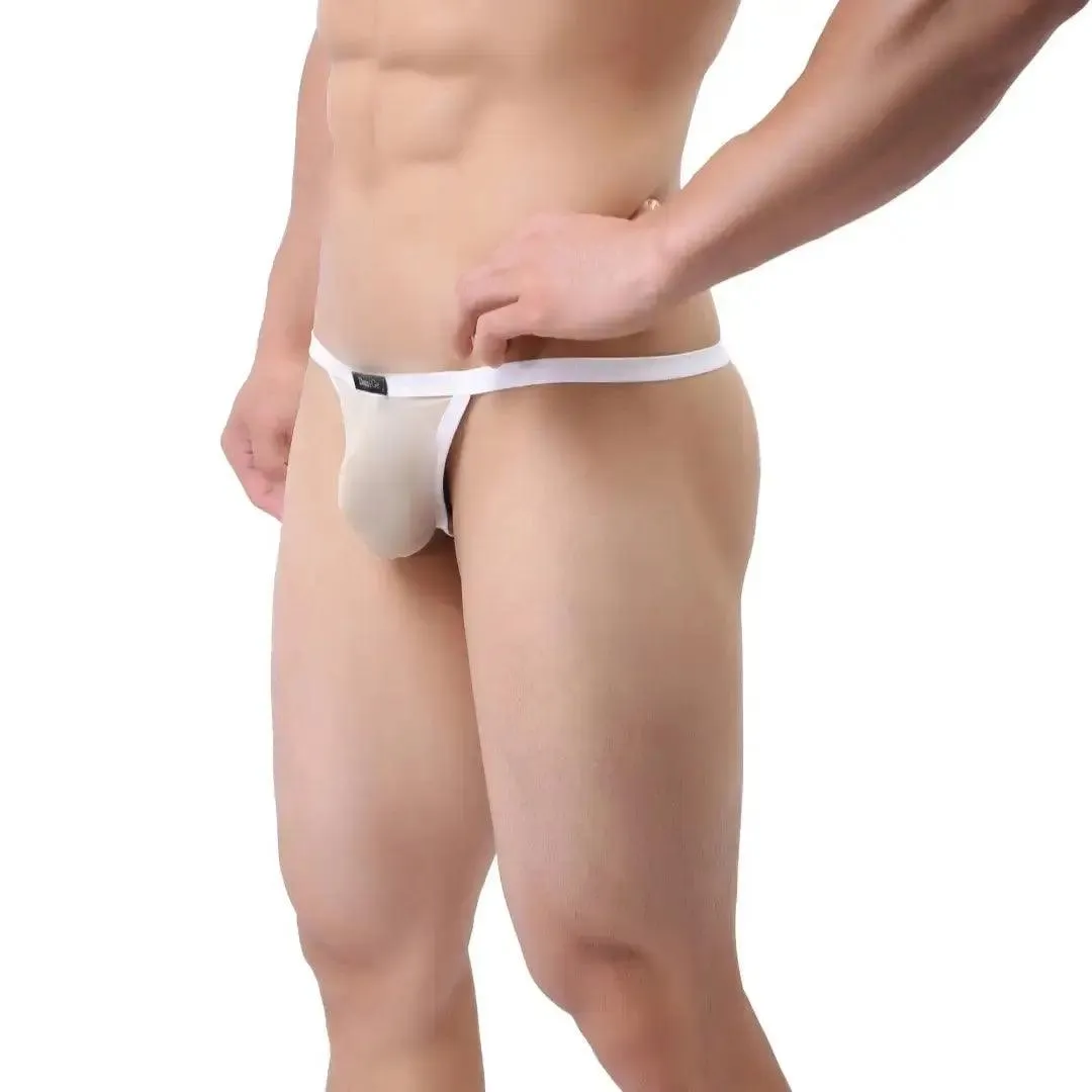 DomiGe Silk Men's Low-Rise Thong Male T-Back Sleek T-Back for Man