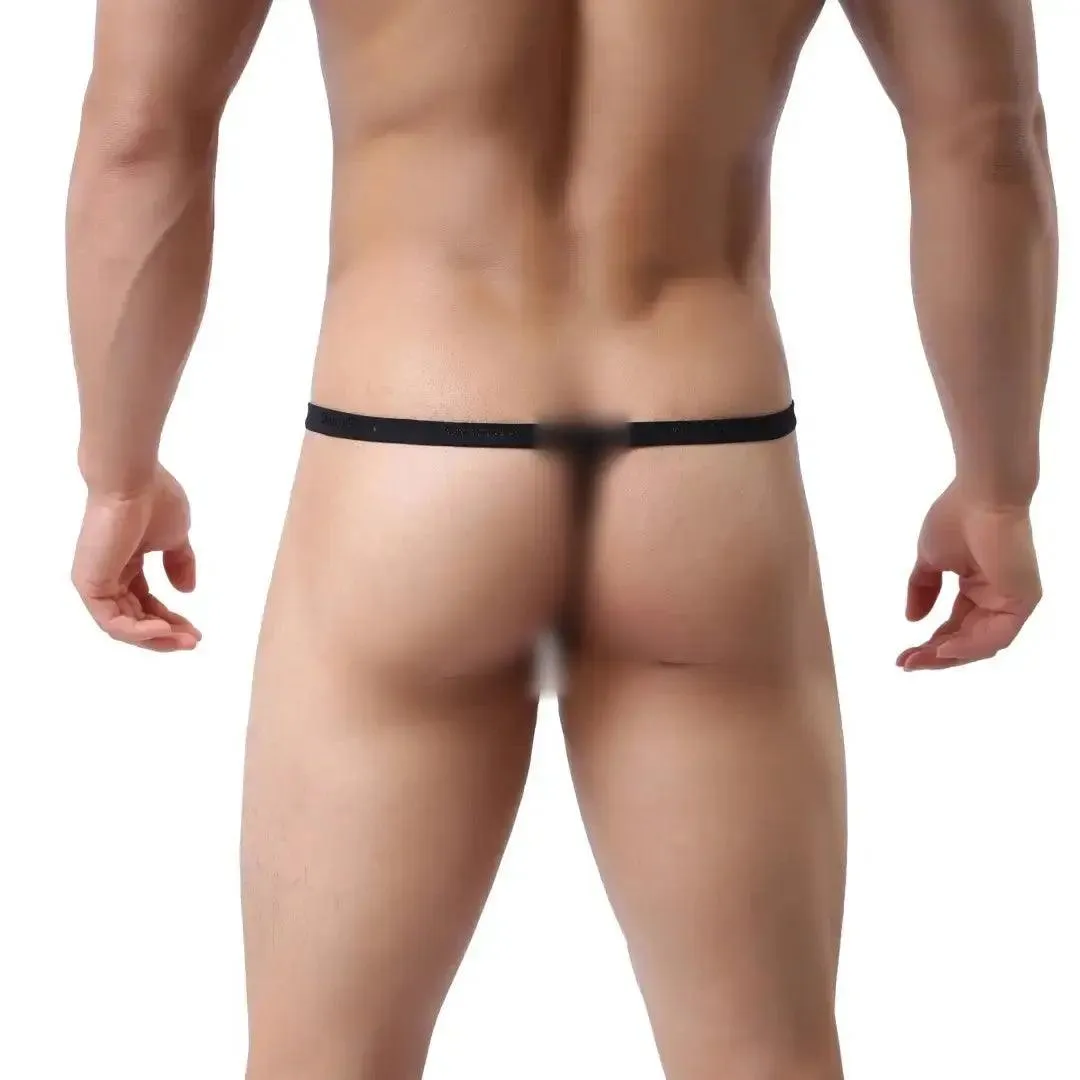 DomiGe Silk Men's Low-Rise Thong Male T-Back Sleek T-Back for Man