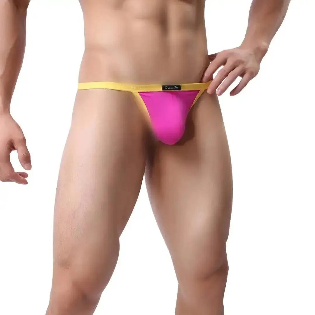DomiGe Silk Men's Low-Rise Thong Male T-Back Sleek T-Back for Man
