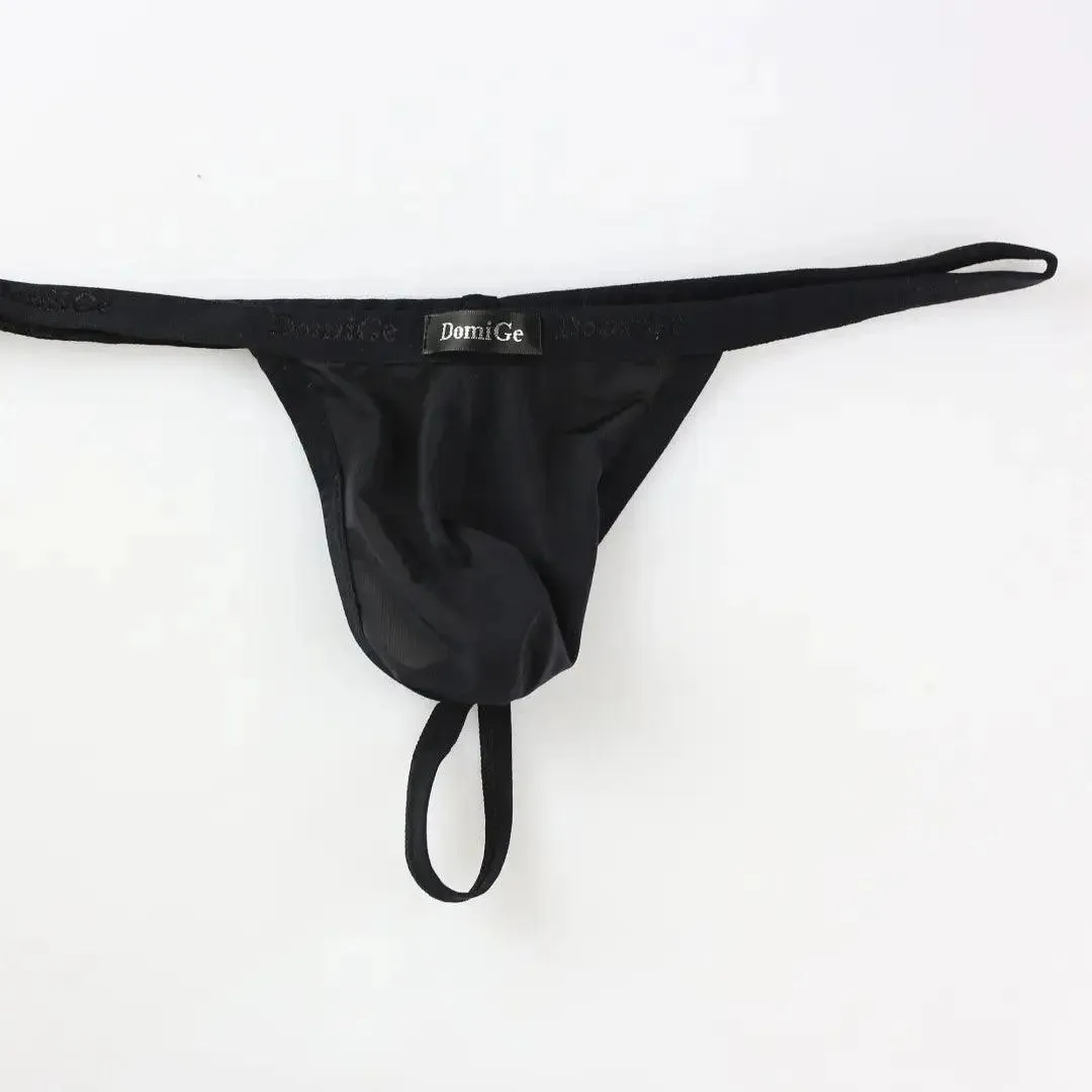 DomiGe Silk Men's Low-Rise Thong Male T-Back Sleek T-Back for Man