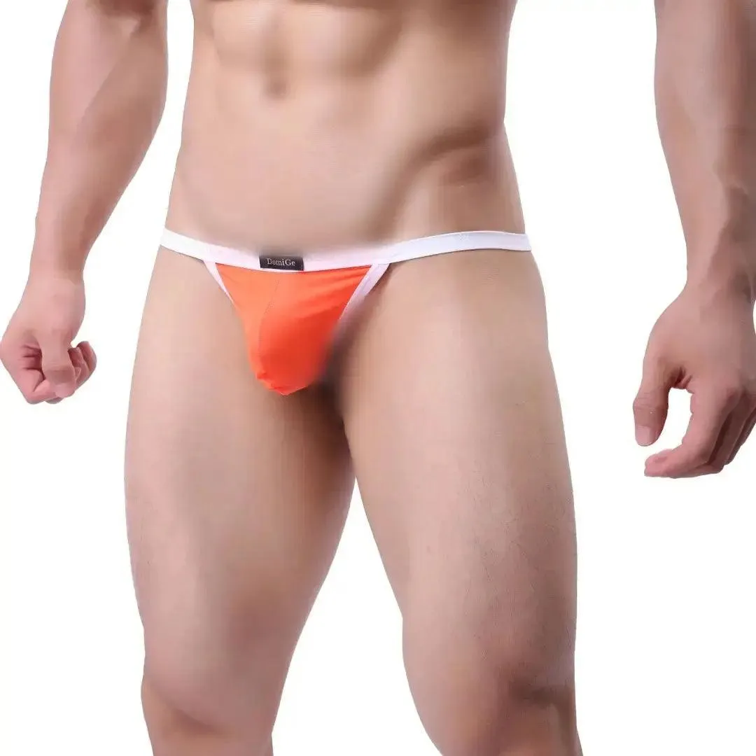 DomiGe Silk Men's Low-Rise Thong Male T-Back Sleek T-Back for Man