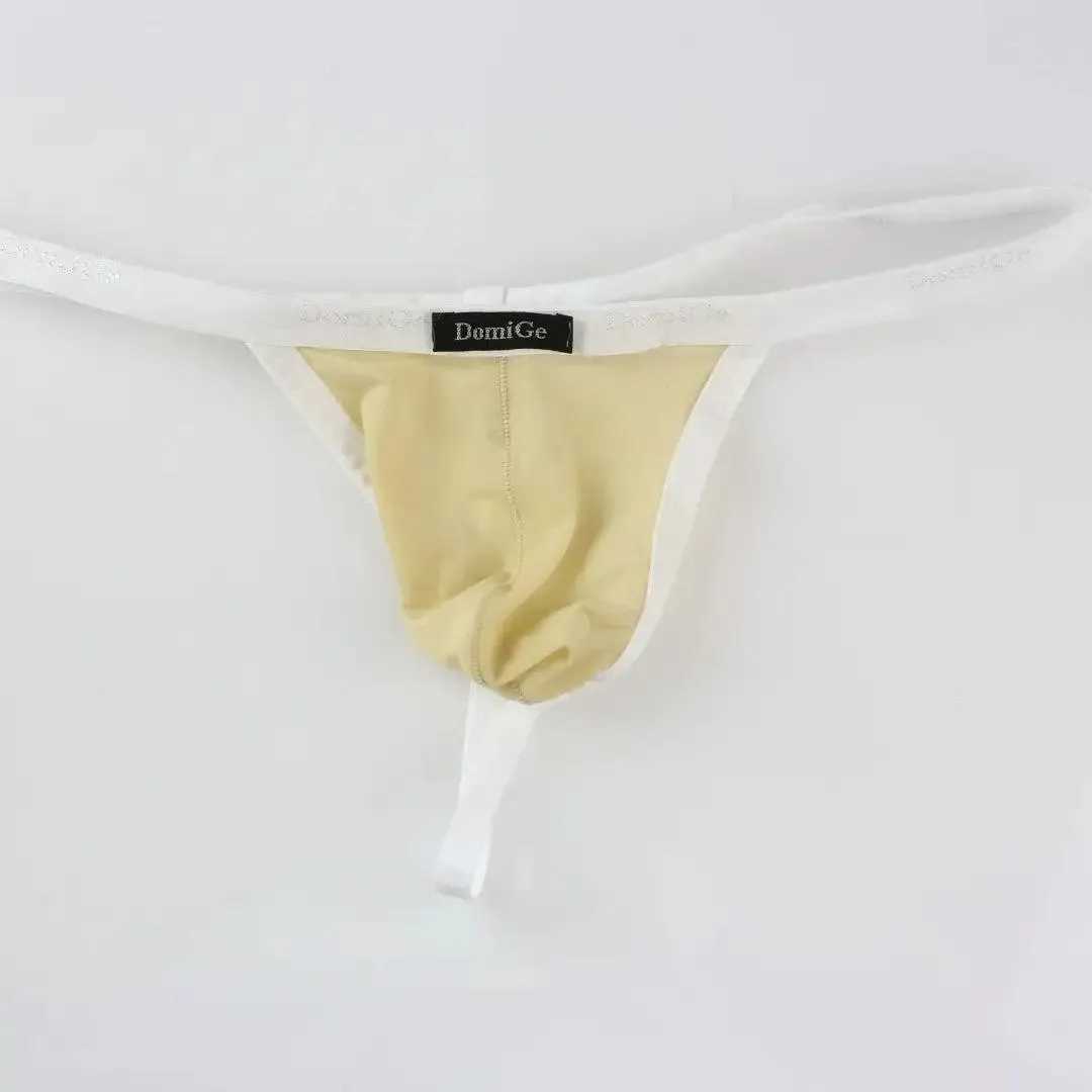 DomiGe Silk Men's Low-Rise Thong Male T-Back Sleek T-Back for Man