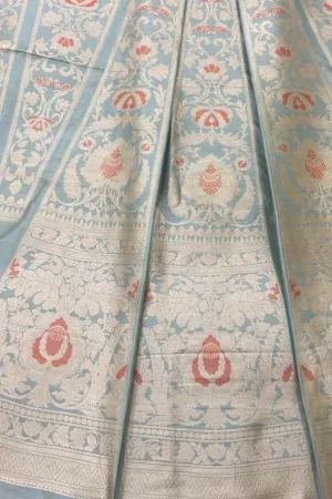 Elegant Grey Banarasi Silk Lehenga Set