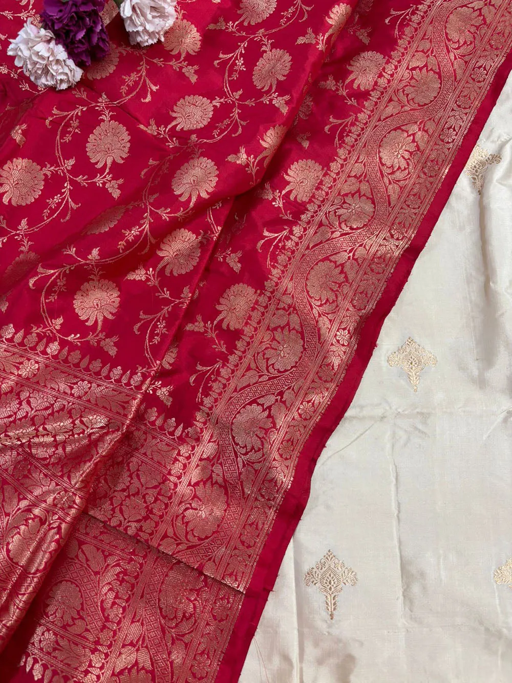 Elegant Pastel Banarasi Handloom Pure Katan Silk Suit With Banarasi Handloom Pure Katan Silk Dupatta