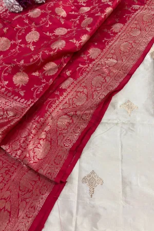 Elegant Pastel Banarasi Handloom Pure Katan Silk Suit With Banarasi Handloom Pure Katan Silk Dupatta