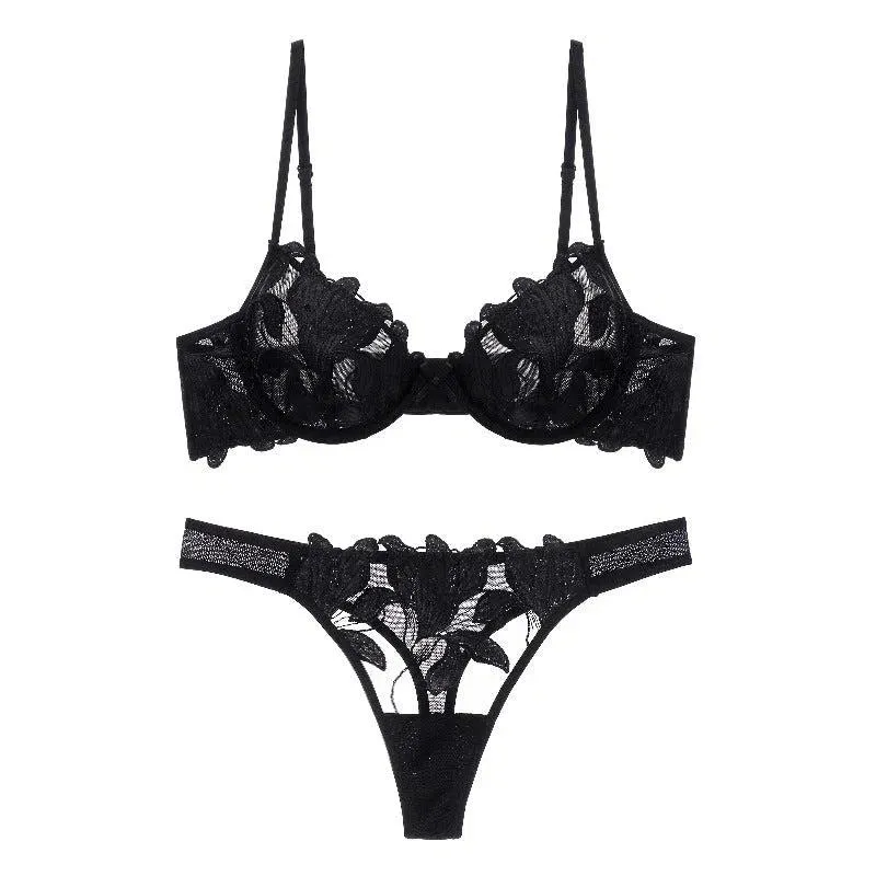 Florisse – Mesh flower embroidered – Lingerie set