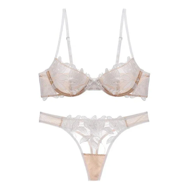 Florisse – Mesh flower embroidered – Lingerie set