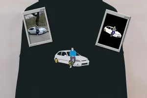 Gift for Boyfriend Embroidered by Car Family Couple Photo Portrait Hoodie Embroidery Photography Crewneck Sweatshirt Romantic Custom