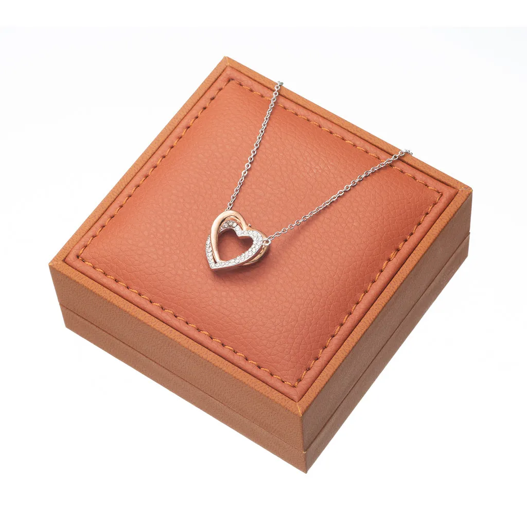 Gift to Wife from Husband Twin Flames Interlocking Hearts Necklace, Anniversary Gift Valentines Day