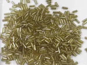 Golden Silverline Bugle / Pipe Seed Beads (Wholesale)