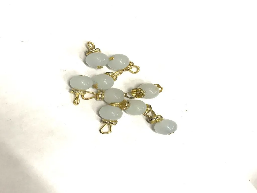 Gray Glass Beads Hanging - 10 mm