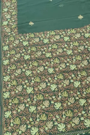 Green Kashmiri Aari Work Georgette Saree