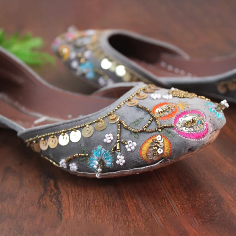 Grey Fancy Khussa for Women