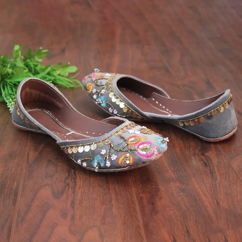 Grey Fancy Khussa for Women