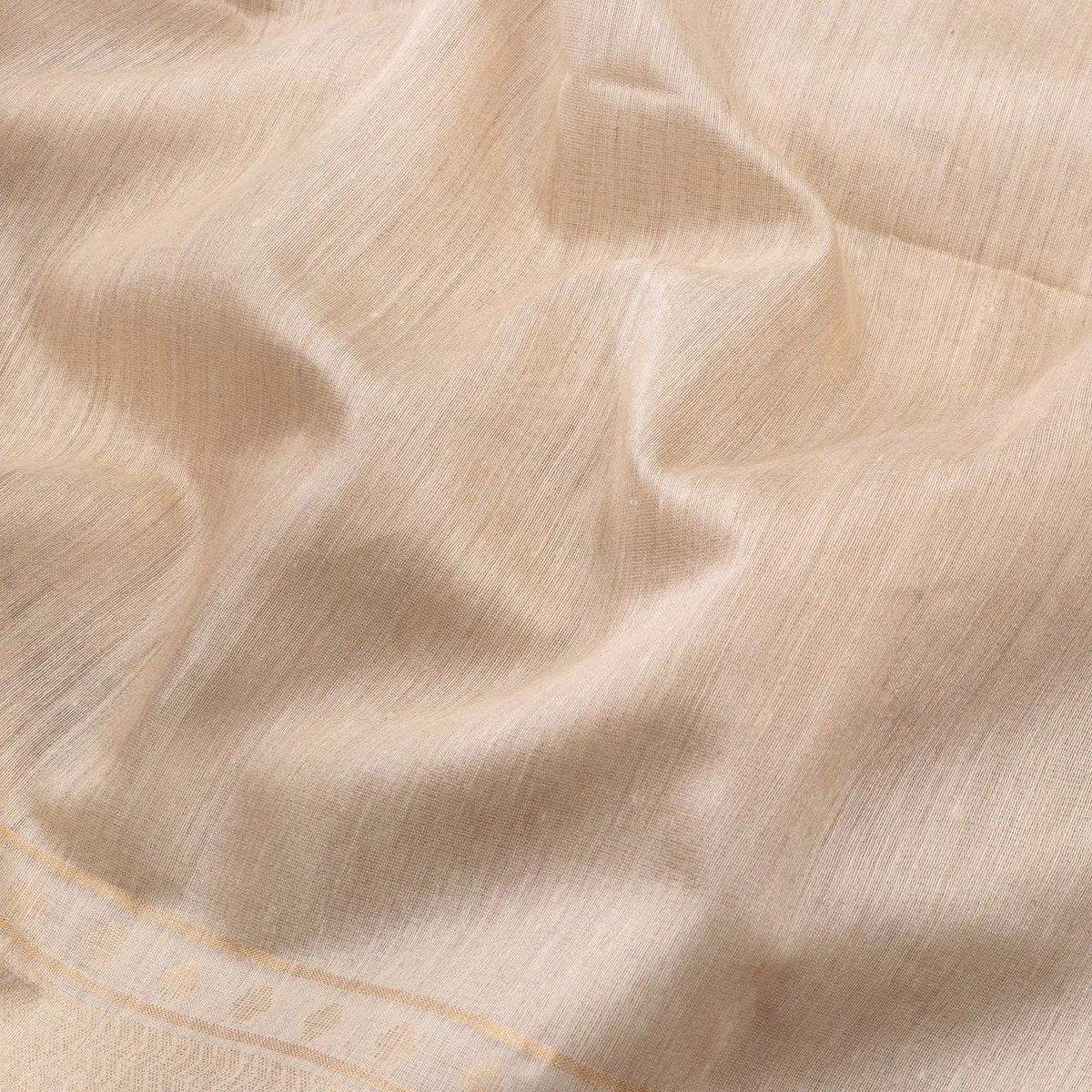 Handwoven Off-White Muga Tussar Silk Sari-WIIGS039