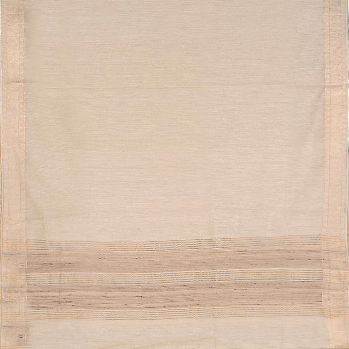 Handwoven Off-White Muga Tussar Silk Sari-WIIGS039