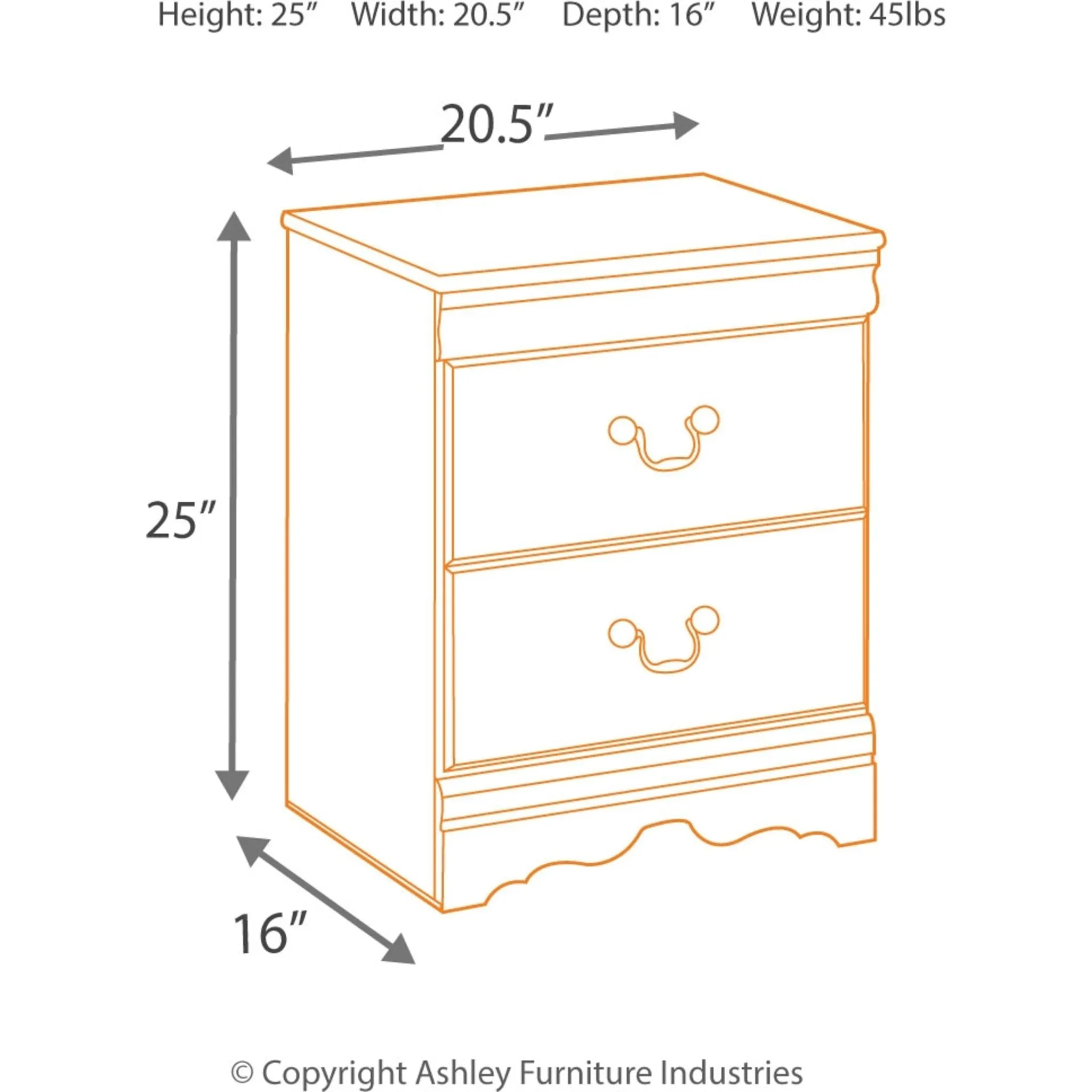 Huey Vineyard Nightstand - Black