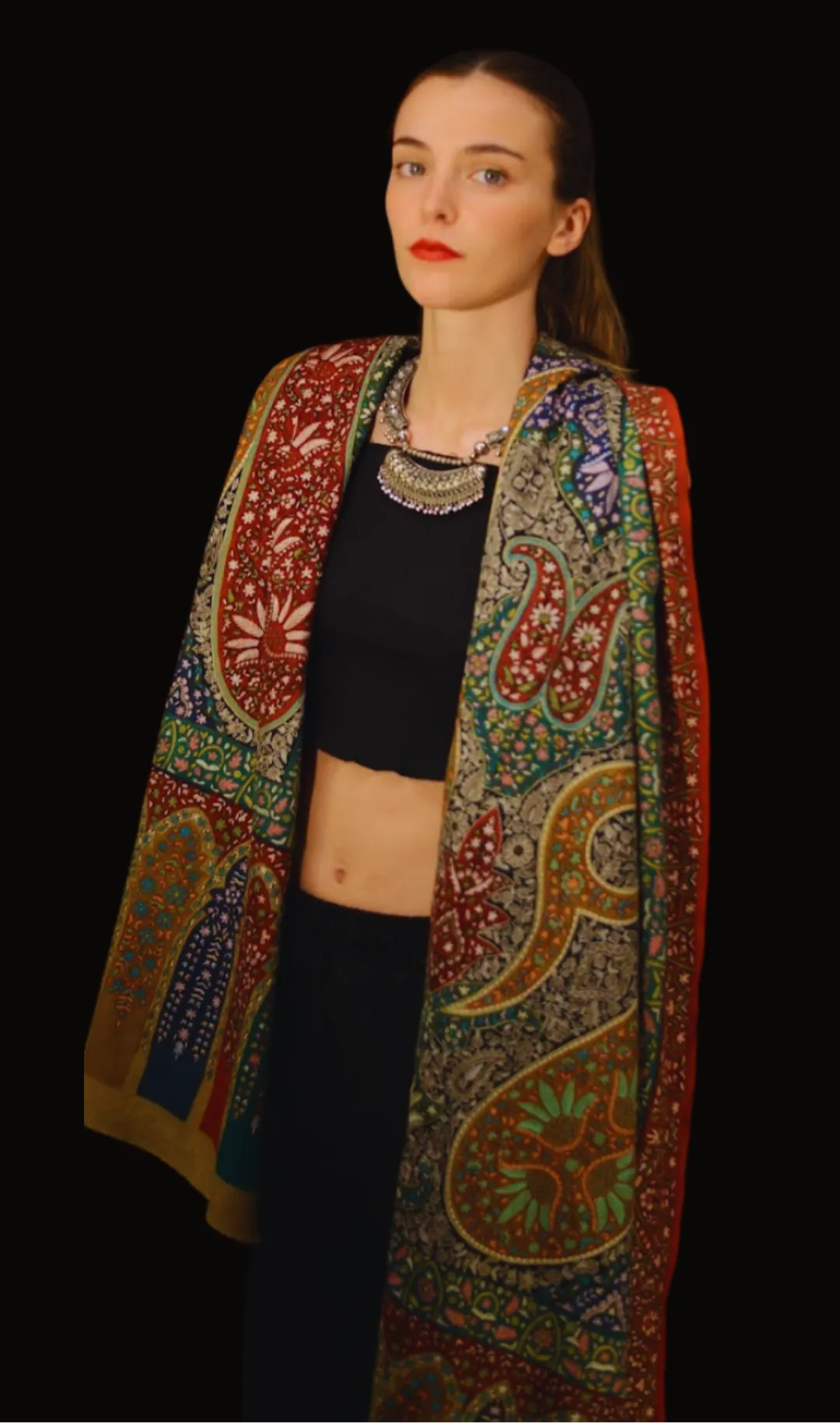 Kalamkari Pashmina-RANEE 209x102 cm