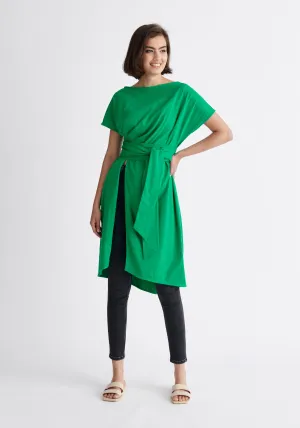 Long Waist Tie Cotton Top