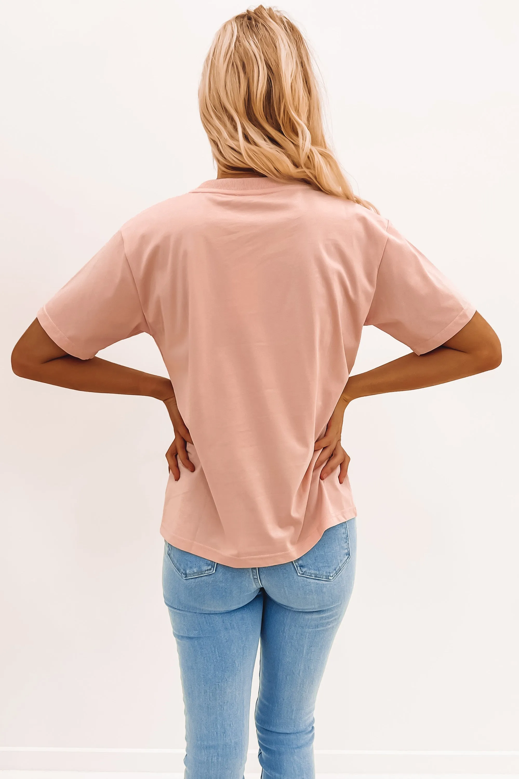 Magnolia Printed Tee Dusty Pink