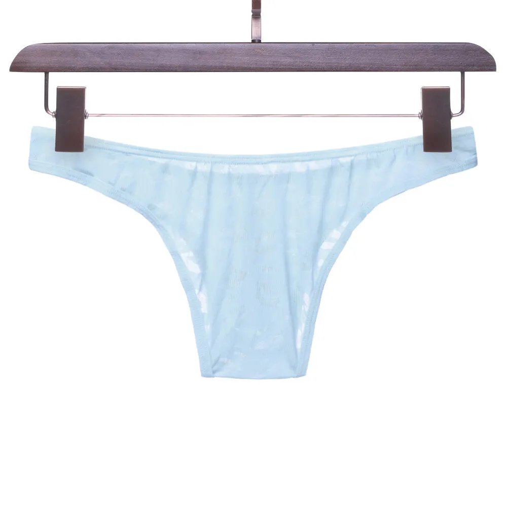 Mens Lips Jacquard Solid Color Low Rise Attractive Underwear