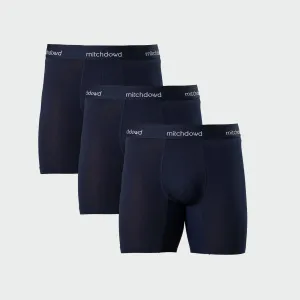 Men's Stretch Cotton Comfort Trunks 3 Pack - Navy