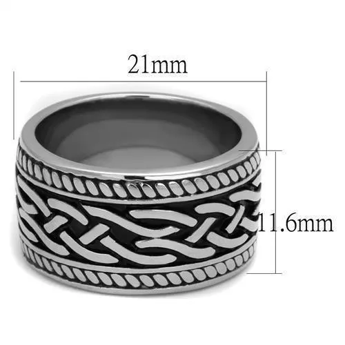 Mens Woven Pattern Stainless Steel Epoxy Rings Style
