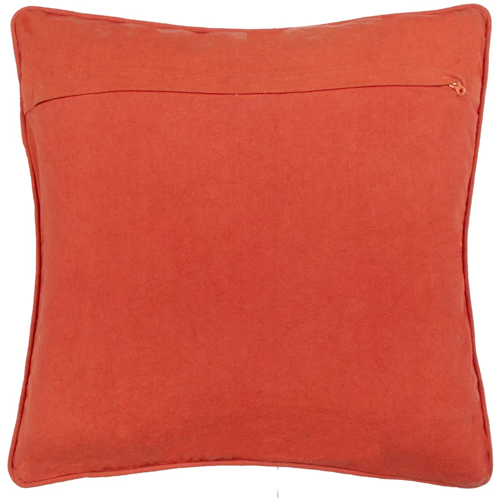 Mushroom Dell Embroidered Cotton Cushion Autumn Gold