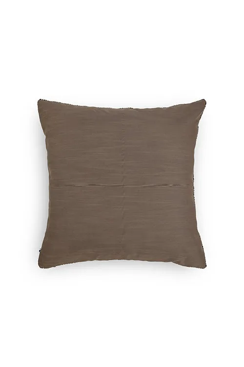 Nagari Hand Embroidered Cushion-Brown