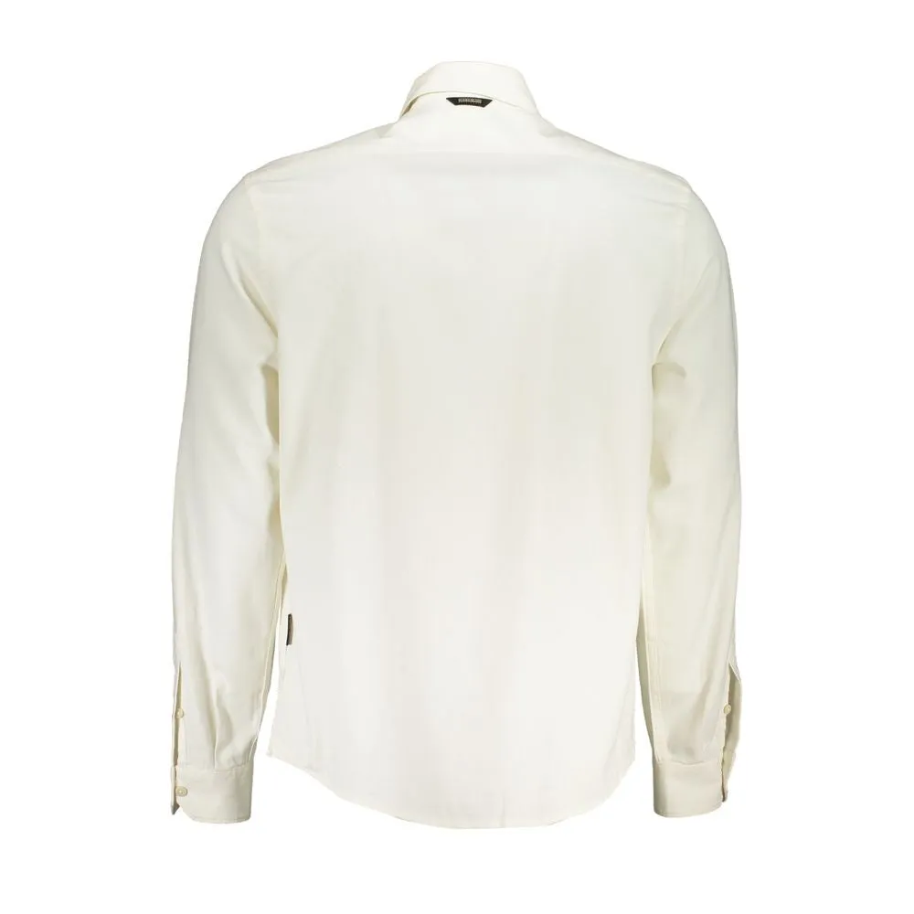 Napapijri White Cotton Men Shirt