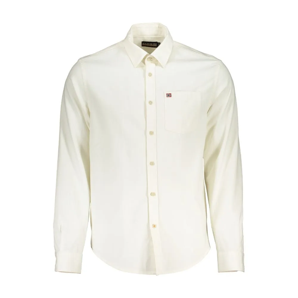 Napapijri White Cotton Men Shirt