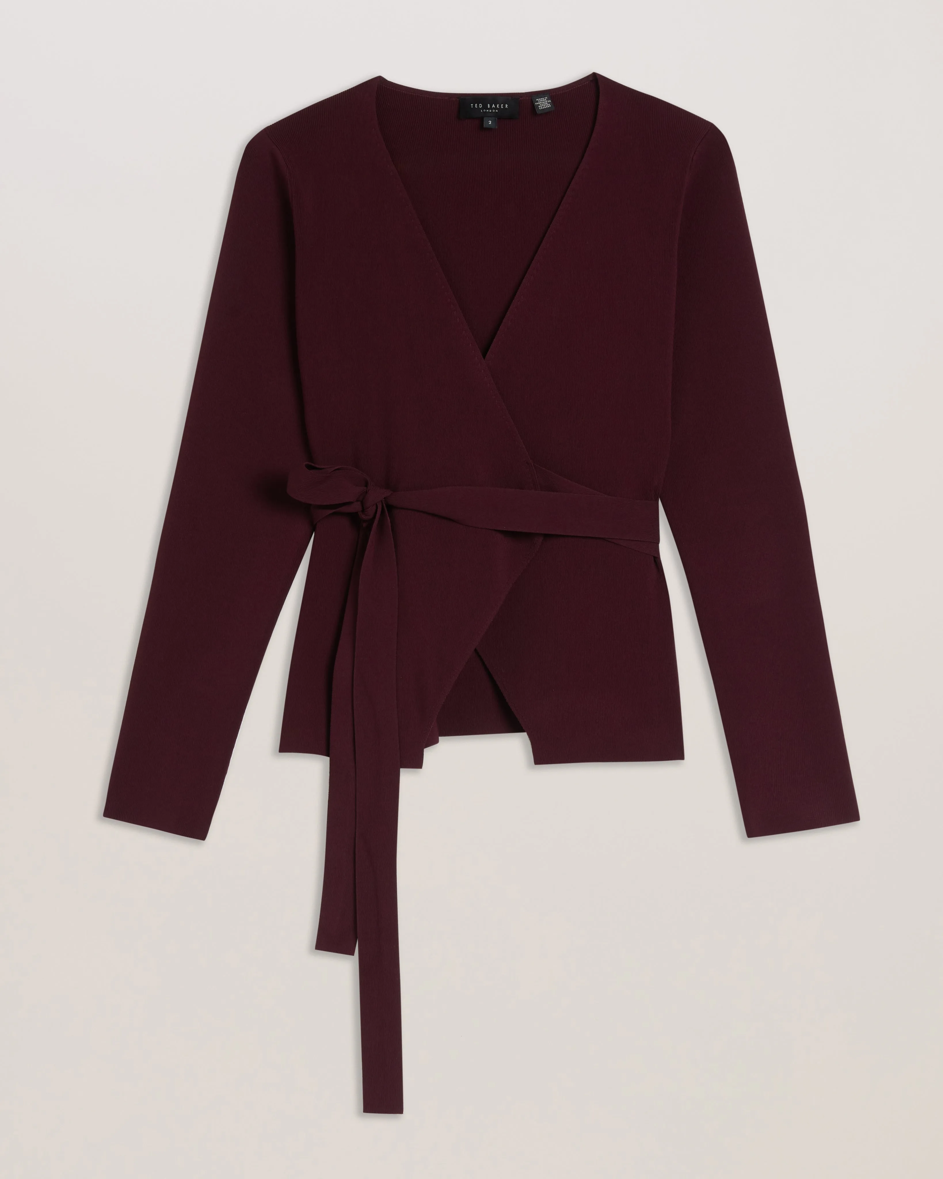 Nayomee Longline Wrap Cardigan Dk-Red