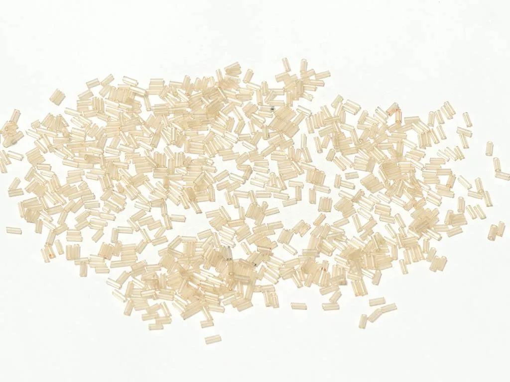 Off White Transparent Pipe / Bugle Glass Seed Beads (Wholesale)